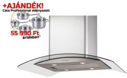 CATA - Páraelszívó Isla gamma 900 X/E inox-üveg LED + Cata PROFESSIONAL edényszett (02025205p) - olmo