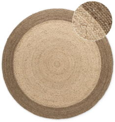 Hanse Home Covor grej reversibil, țesut manual rotund din iută ø 120 cm Jutta Greige - Hanse Home Covor