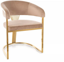 SIGNAL MEBLE Crown Velvet Bársony Étkezőszék Bézs Arany Vázzal (SIG-CROWNVZLBE) - prodis
