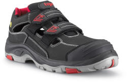 TOP Védőszandál S1P ESD SRC PU/gumi talppal TOP BROOKLYN SANDAL, fekete/piros, 48 (TOP_BROOKLYN_SANDAL-48)