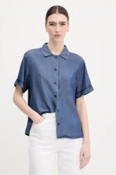 Benetton ing galléros, sötétkék, relaxed, 5KHNDQ0BW - sötétkék XL