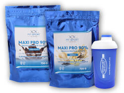 FitSport Nutrition 2x Maxi Pro 90% 750g + Fitsport - fehér csokoládé kókuszos shaker
