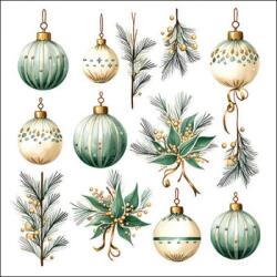 Ambiente Karácsonyi díszek szalvéta - Hanging decorations green (VR-33319985)