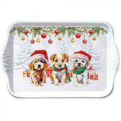 Ambiente B. V Karácsonyi kutyás műanyag kistálca 21x13 cm - Funny Cute puppies (VR-33720090)