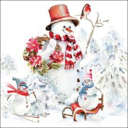 Ambiente Hóemberes szalvéta - Sporty Snowmen (VR-33320095)