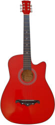 DEPOX Chitara clasica din lemn DEPOX®, Red Raven, 95 cm, model Cutaway, rosie (G201-2)