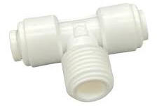 Klarwod T" elosztó-idom fordított ozmózishoz 1/4" cső x 1/4" külső menet x 1/4" cső Q-MBT0404 (Q-MBT0404)