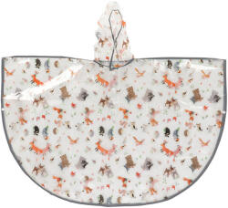 Esschert Design Átlátszó gyerek poncsó, erdei állatok mintával (KG262) - naturebrand