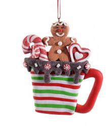 Art from Italy Karácsonyi mézeskalácsos mézi karácsonyfadísz, 10×11, 5 cm - Csíkos