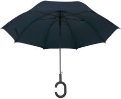 M-Collection pongee selyem automata esernyő C alakú fogantyúval, Sötétkék (MC4139144)