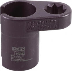 BGS technic Cap cheie sondă lambda | în unghi | 12, 5 mm (1/2") Acţionare pătrat dublu | 22 mm | Fantă 11 mm (BGS 1140-22)