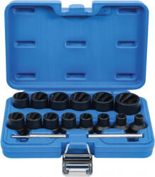 BGS technic Set capete chei tubulare profil spiral / Extractoare de șuruburi | 12, 5 mm (1/2") | 8 - 27 mm | 16 piese (BGS 5269)
