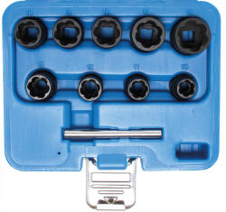 BGS technic Set capete chei tubulare profil spiral / Extractoare de șuruburi | 10 mm (3/8") | 10 - 19 mm | 10 piese (BGS 5265)