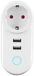Tuya Priza Inteligenta cu USB, 16A, Wireless 2, 4GHz, 2 X USB, Smart Home, Google Home. Amazon Echo, Alexa SmartWiz (CZ066-W-WIF-BLU-16A-USB-EU)