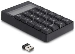 Delock 2 az 1-ben A típusú USB billentyűzet számológép funkcióval, 2, 4 GHz, vezeték nélküli, fekete (12113)