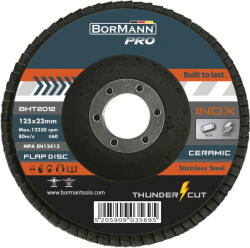 Bormann disc abraziv "THUNDER-CUT" cu lame din ceramică inox Φ125x22 #60 (BHT2012)