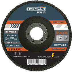 Bormann disc abraziv "THUNDER-CUT" cu lame din ceramică inox Φ125x22 #80 (BHT2013)