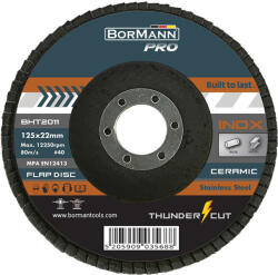 Bormann disc abraziv "THUNDER-CUT" cu lame din ceramică inox Φ125x22 #40 (BHT2011)