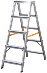 Bormann scară dublă din aluminiu 2x5 trepte, trepte și picioare antiderapante (BHL9040)