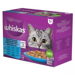 Whiskas alutasakos 12-pack halas válogatás 12*85g eledel macskák részére 12 x 85 g