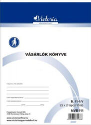 Victoria Nyomtatvány, vásárlók könyve, 25x2, A4, 'B. 11-1', 10 tömb/csomag (NVB111) (NVB111)