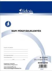 Victoria Nyomtatvány, napi pénztárjelentés, 25x4, A4, 'B. 13-25', 10 tömb/csomag (NVB1325V) (NVB1325V)