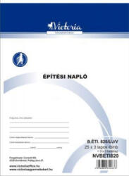 Victoria Nyomtatvány, építési napló, 25x3 + 9x3 betétlap, A4, 'B. ÉTI. 820', 10 tömb/csomag (NVBETI820) (NVBETI820)