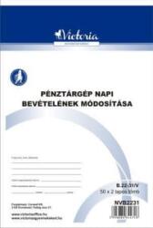 Victoria Nyomtatvány, pénztárgép napi bevételének módosító tételei, 25x2, A5, 'B. 22-31', 10 tömb/csomag (NVB2231) (NVB2231)