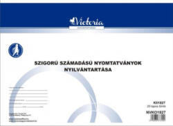 Victoria Nyomtatvány, szigorú számadású nyomtatványok nyilvántartása, 25 lap, A4, , 10 tömb/csomag (NVKO1827) (NVKO1827) - aqua