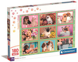 Állatos Puppies Collage 180 db-os puzzle Clementoni (JAVCMC29788)