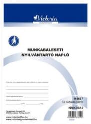Victoria Nyomtatvány, munkabaleseti nyilvántartó napló, 32 oldal, A4, , 10 tömb/csomag (NVKO657) (NVKO657)