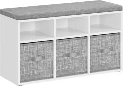 VASAGLE Cipőpad ülés cipőrendező 6 rekesszel és 3 állítható polccal (LSB101W14)