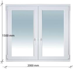 Decco 200×150 Kétszárnyas Tokosztott Bukó - Nyíló műanyag ablak 2 rétegű üvegezéssel