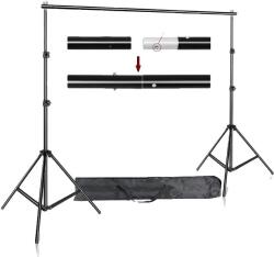  Fotózási háttérállvány, támogató rendszer, hordozó táska, 2x2 méter, Nincs homokzsák