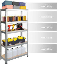 Humberg Fém ipari polcrendszer MDF lapokkal 180x90x40cm - 1325kg teherbírás - pepita - 15 590 Ft