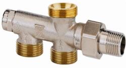 Heimeier 1/2˝ Alsó szeleptest egycsöves fűtéshez, padló felöli bekötéssel, elzárható. (M24x1, 5mm)