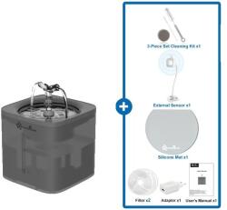  Kedvtelésből tartott víz szökőkút, automatikus adagoló, szűrt víz, Szürke kit C, Adapterrel jön, 2L