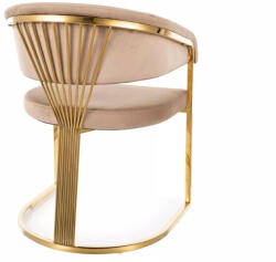 SIGNAL MEBLE Crown Velvet Bársony Étkezőszék Bézs Arany Vázzal (SIG-CROWNVZLBE)