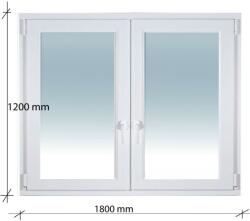 Decco 180×120 cm Kétszárnyas Tokosztott Bukó - Nyíló műanyag ablak 2 rétegű üvegezéssel