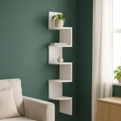 VASAGLE Sarokba akasztható polc fehér 5-szintes 20×127 cm (LBC72WT)