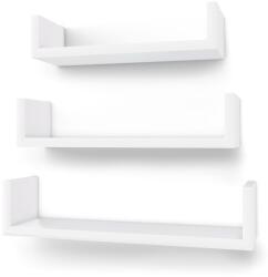 SONGMICS Fali polc szett 3 db magasfényű fehér (LWS40WT)