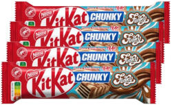 KITKAT Chunky Funky ropogós kakaós ostya tejcsokoládéban és fehér bevonóban (4x40 g) - Szavatossági idő: 2027.02. 27