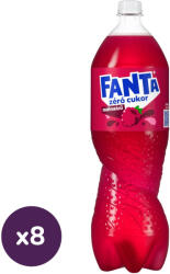 Fanta zéró cukor málna ízű energiamentes szénsavas üdítőital édesítőszerekkel (8x1, 75 liter)