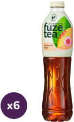 FUZETEA őszibarack- és rózsa ízű szénsavmentes üdítőital fekete tea kivonattal (6x1, 5 liter) Szavatossági idő: 2026.02. 23