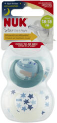 Nuk Star Night&Day szilikon játszó- és altatócumi 18-36 hó 2 db (fiú)