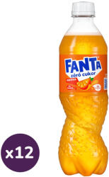 Fanta zéró cukor narancs ízű energiamentes szénsavas üdítőital édesítőszerekkel (12x500 ml)