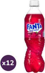 Fanta zéró cukor málna ízű energiamentes szénsavas üdítőital édesítőszerekkel (12x500 ml)