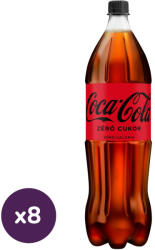 Coca-Cola Zero cukor cola ízű energiamentes szénsavas üdítőital édesítőszerekkel (8x1, 75 liter)