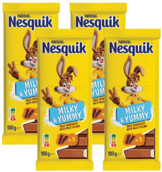 Nesquik Milky & Yummy tejes krémmel töltött tejcsokoládé (4x100 g)