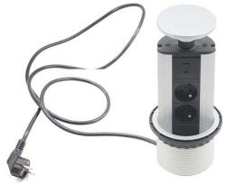 FK technics Csatlakozó aljzatoszlop asztallaphoz 2x230V +USB-A 3, 1A +UBS-C 15, 5W 230V 4739532 (FK0221)
